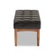 Baxton Studio Sanford Mid-Century Modern Dark Brown Faux Leather and Walnut Brown Finished Wood Dining Bench 184-11345-Zoro - alternate 8